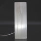 Polished Selenite Block Lamp 25Cm Chakra Lamp featuring satin white sheen and fibrous texture - Positive Faith Hope Love