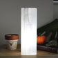 Polished Selenite Block Lamp 25cm - Tree of Life featuring satin white sheen and fibrous texture - Positive Faith Hope Love