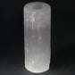 Polished Selenite Cylinder Candle Holder - 20 cm featuring satin white sheen and fibrous texture - Positive Faith Hope Love