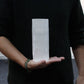 Polished Selenite Cylinder Candle Holder 20 Cm featuring satin white sheen and fibrous texture - Positive Faith Hope Love