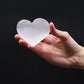 Polished Selenite Heart 5 6 Cm featuring satin white sheen and fibrous texture - Positive Faith Hope Love