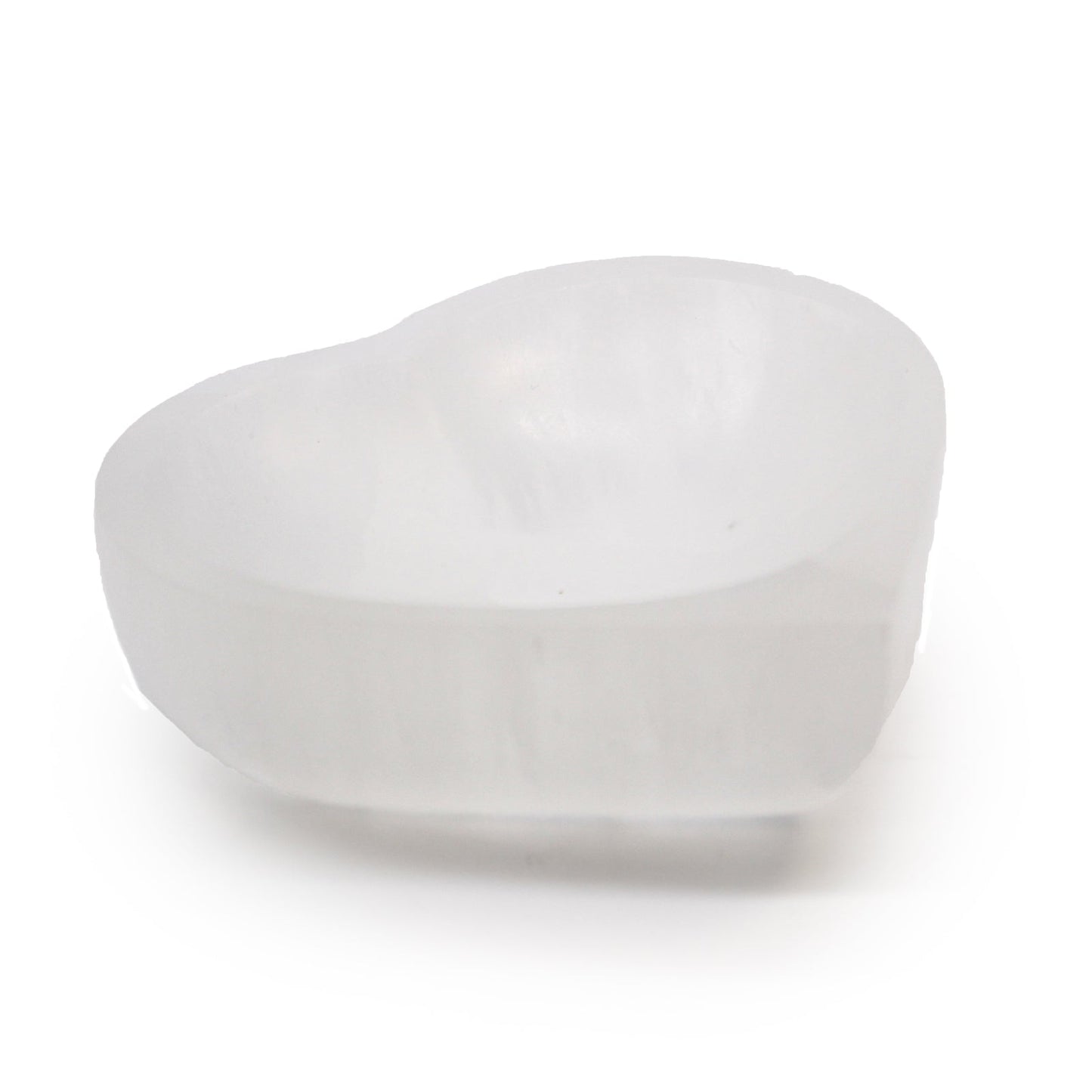 Selenite Heart Bowl - 10cm - Positive Faith Hope Love