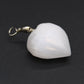 Polished Selenite Heart Pendant featuring satin white sheen and fibrous texture - Positive Faith Hope Love