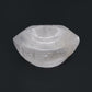 Polished Selenite Hex Bowl 6Cm featuring satin white sheen and fibrous texture - Positive Faith Hope Love