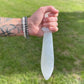 Polished Selenite Lrg Ritual Knife Spiral 25Cm featuring satin white sheen and fibrous texture - Positive Faith Hope Love