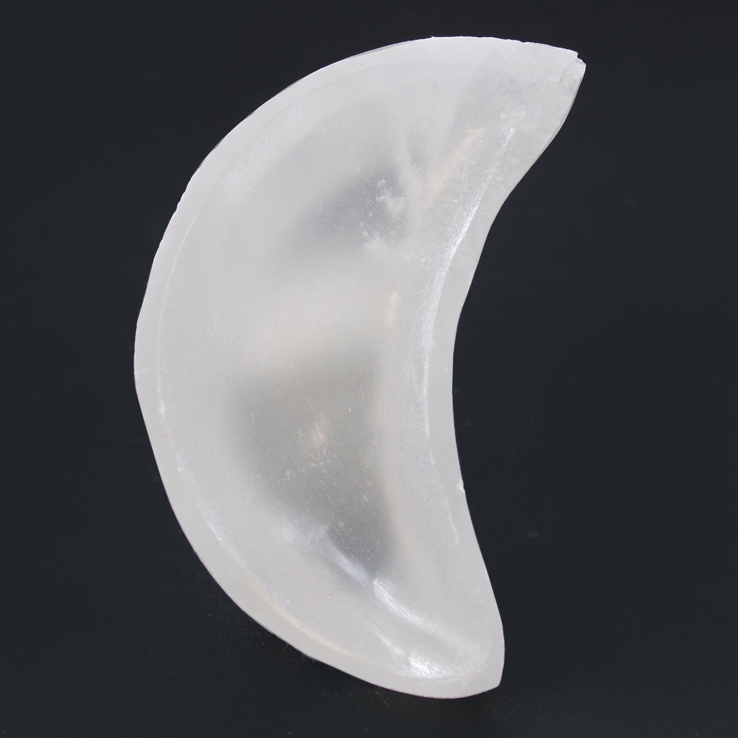 Selenite Moon Bowl - 10cm - Positive Faith Hope Love