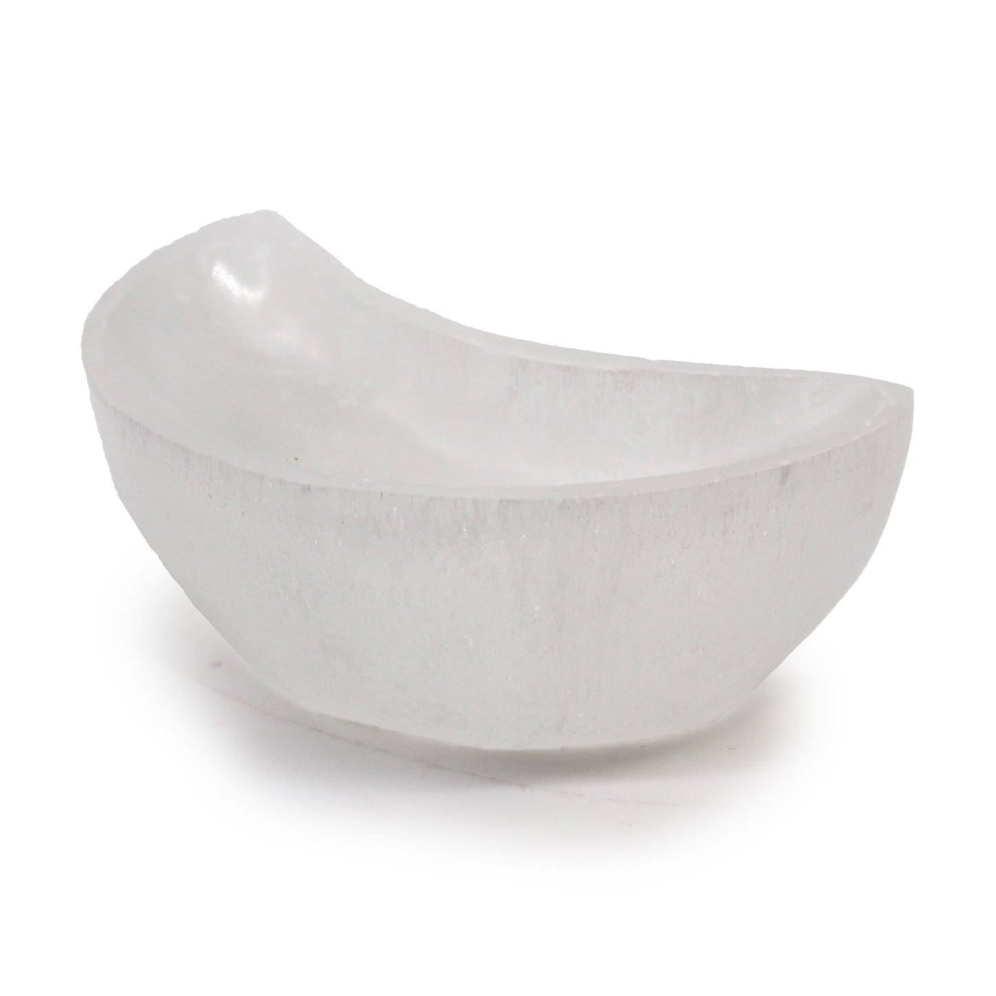 Selenite Moon Bowl - 10cm - Positive Faith Hope Love