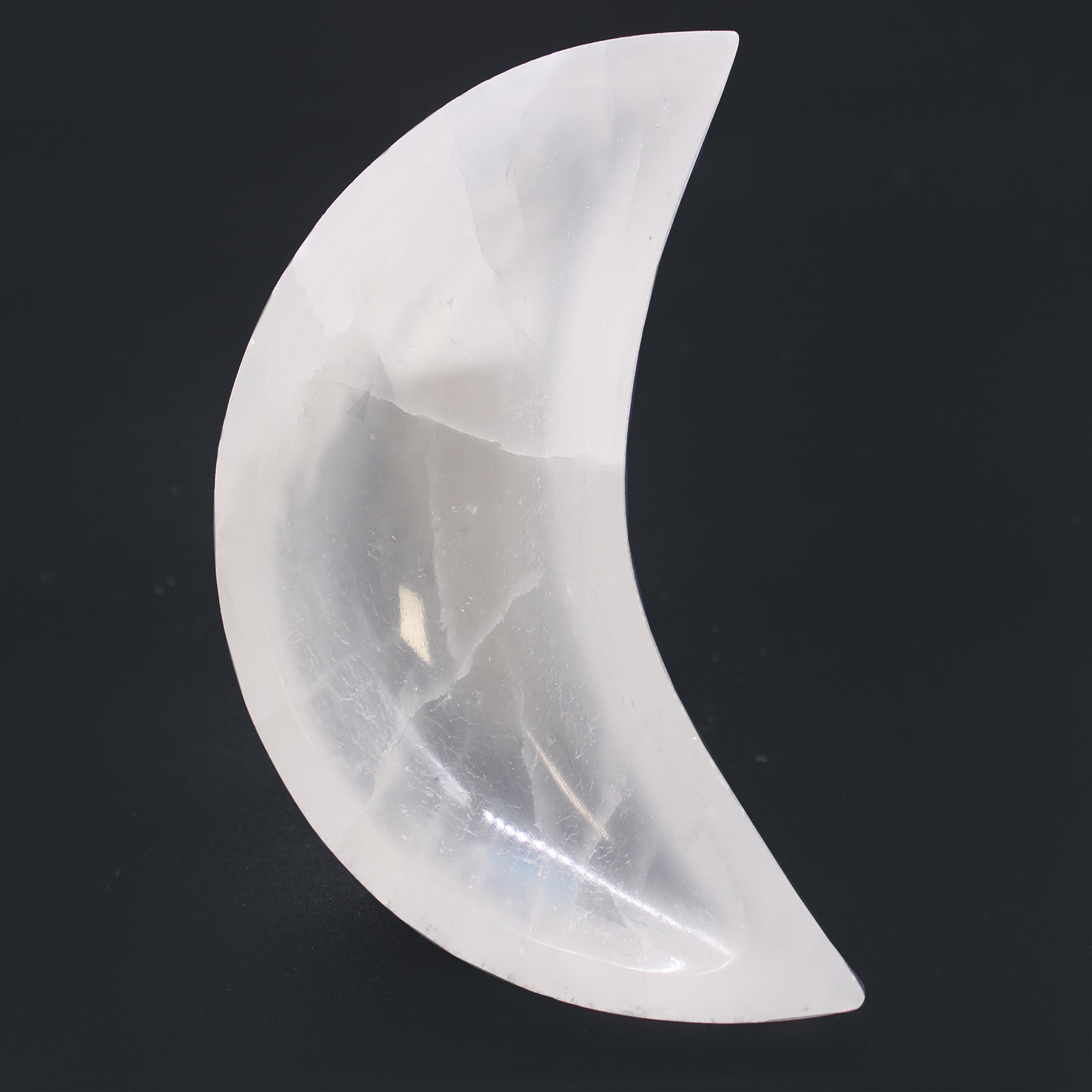 Selenite Moon Bowl - 15cm - Positive Faith Hope Love