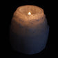 Polished Selenite Mountain Top Candle Holder 8 Cm featuring satin white sheen and fibrous texture - Positive Faith Hope Love