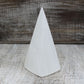 Polished Selenite Pyramid - 10 cm featuring satin white sheen and fibrous texture - Positive Faith Hope Love