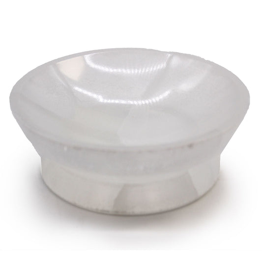 Polished Selenite Ritual Bowl - 13cm featuring satin white sheen and fibrous texture - Positive Faith Hope Love