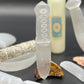 Polished Selenite Ritual Knife Chakra featuring satin white sheen and fibrous texture - Positive Faith Hope Love