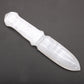 Polished Selenite Ritual Knife Chakra featuring satin white sheen and fibrous texture - Positive Faith Hope Love