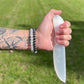 Polished Selenite Ritual Knife Classic featuring satin white sheen and fibrous texture - Positive Faith Hope Love