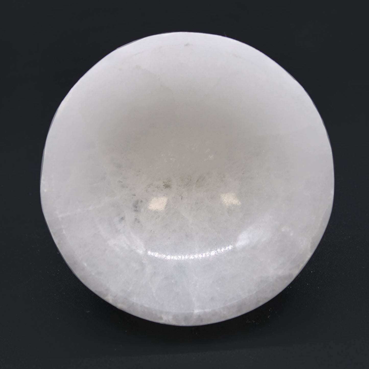 Selenite Round Bowl - 10cm - Positive Faith Hope Love