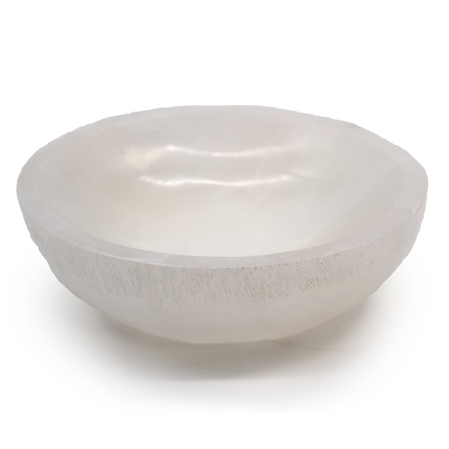 Selenite Round Bowl - 15cm - Positive Faith Hope Love