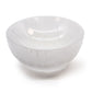 Polished Selenite Round Bowl - 8cm featuring satin white sheen and fibrous texture - Positive Faith Hope Love