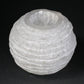 Polished Selenite Snowball Candle Holder - 8 cm featuring satin white sheen and fibrous texture - Positive Faith Hope Love