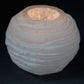 Polished Selenite Snowball Candle Holder 8 Cm featuring satin white sheen and fibrous texture - Positive Faith Hope Love