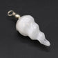 Polished Selenite Spiral Pendant featuring satin white sheen and fibrous texture - Positive Faith Hope Love
