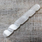 Polished Selenite Spiral Wand - 16 cm ( Round Both Ends) featuring satin white sheen and fibrous texture - Positive Faith Hope Love