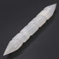 Polished Selenite Spiral Wands 16 Cm Point Both Ends featuring satin white sheen and fibrous texture - Positive Faith Hope Love