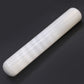 Polished Selenite Wand 16 Cm Round Both Ends featuring satin white sheen and fibrous texture - Positive Faith Hope Love