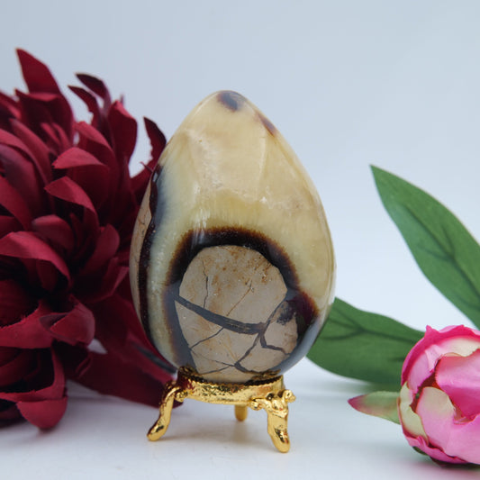 Septeria with Calcite/Aragonite Egg - 406g - Positive Faith Hope Love