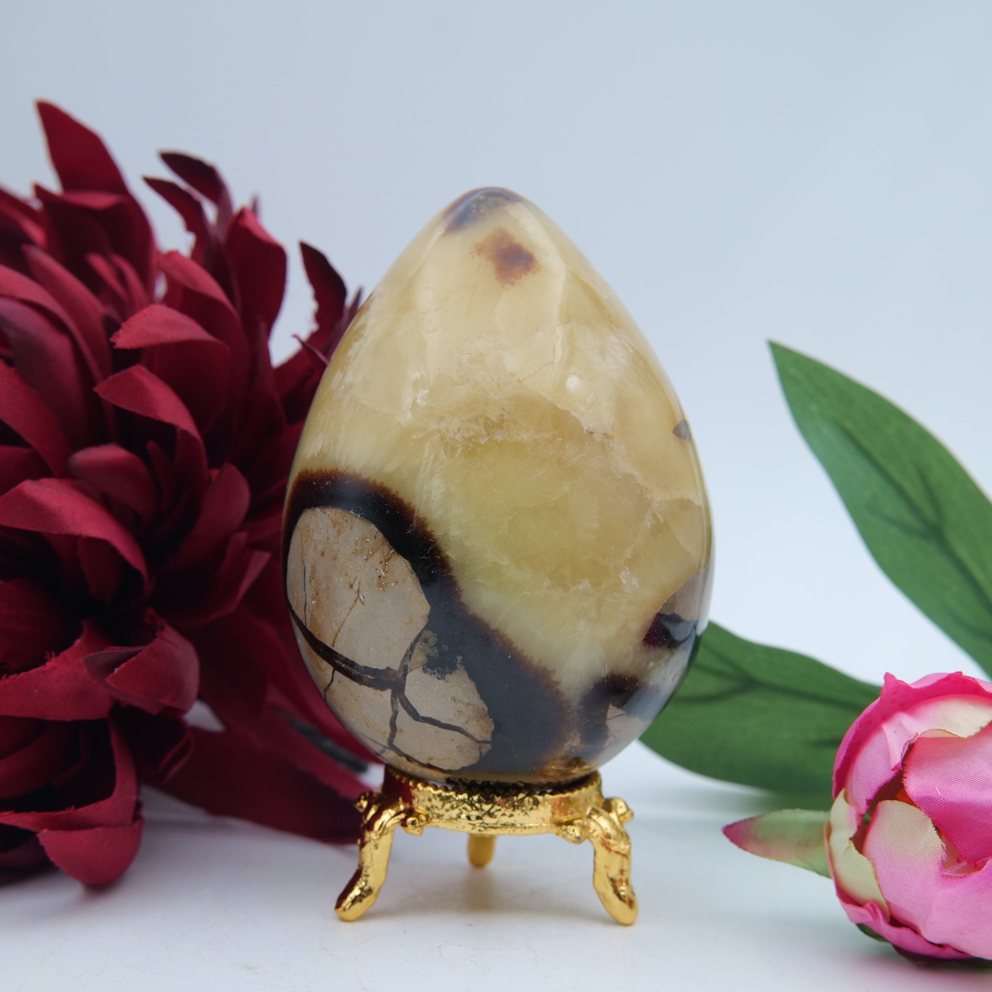 Septeria with Calcite/Aragonite Egg - 406g - Positive Faith Hope Love