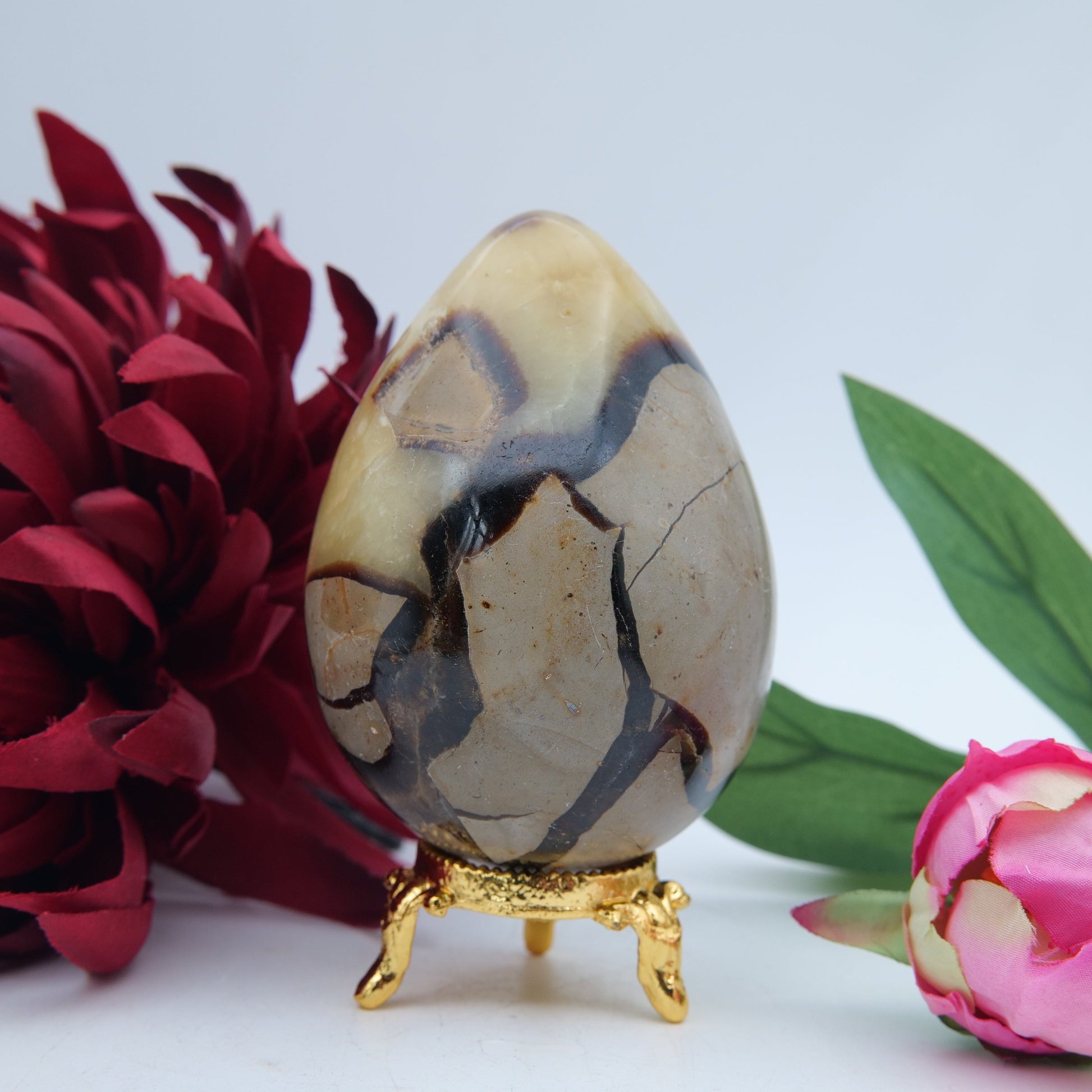 Septeria with Calcite/Aragonite Egg - 406g - Positive Faith Hope Love