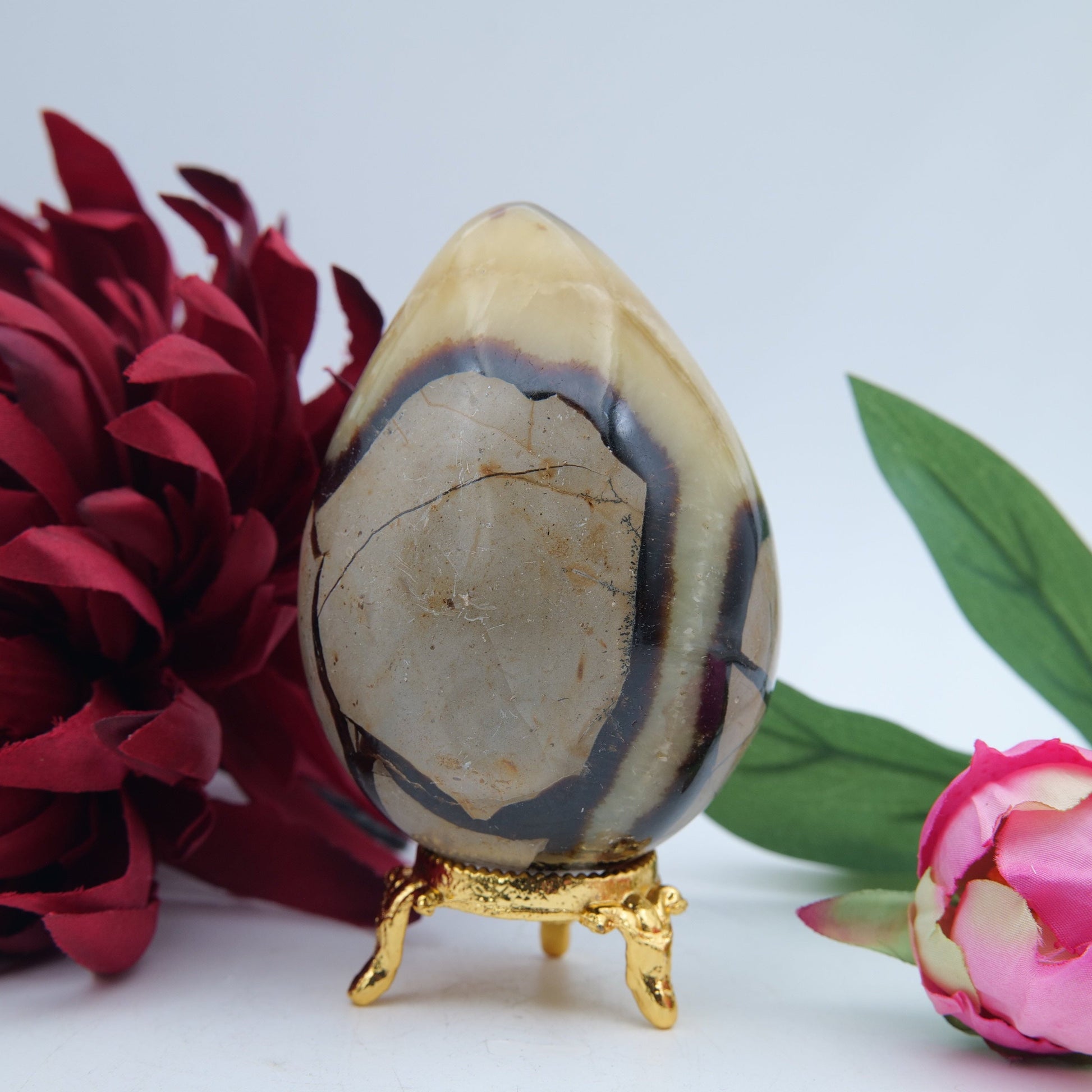 Septeria with Calcite/Aragonite Egg - 406g - Positive Faith Hope Love