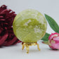 Polished Serpentine Sphere 70Mm 485G featuring mossy green tone with natural veining - Positive Faith Hope Love