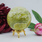 Polished Serpentine Sphere 70Mm 485G featuring mossy green tone with natural veining - Positive Faith Hope Love