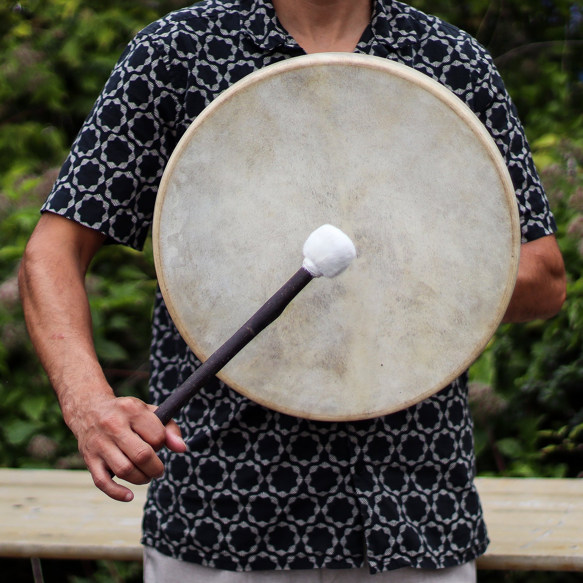 Shaman Frame Drum – Spirit of the Wolf – With Beater - Positive Faith Hope Love