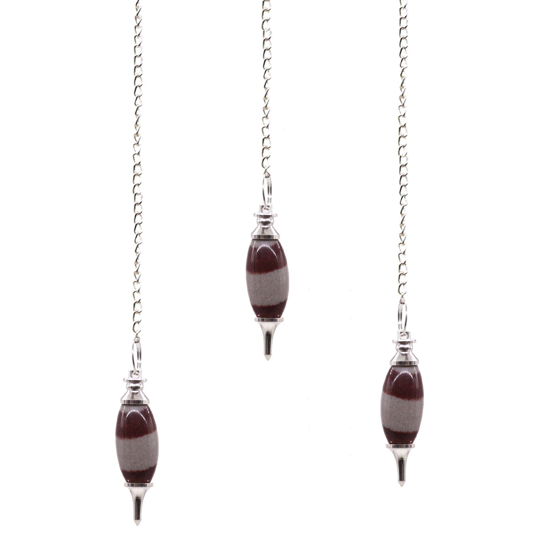 Polished Shiva Lingam with Point Pendulum featuring natural patterning and unique variations - Positive Faith Hope Love