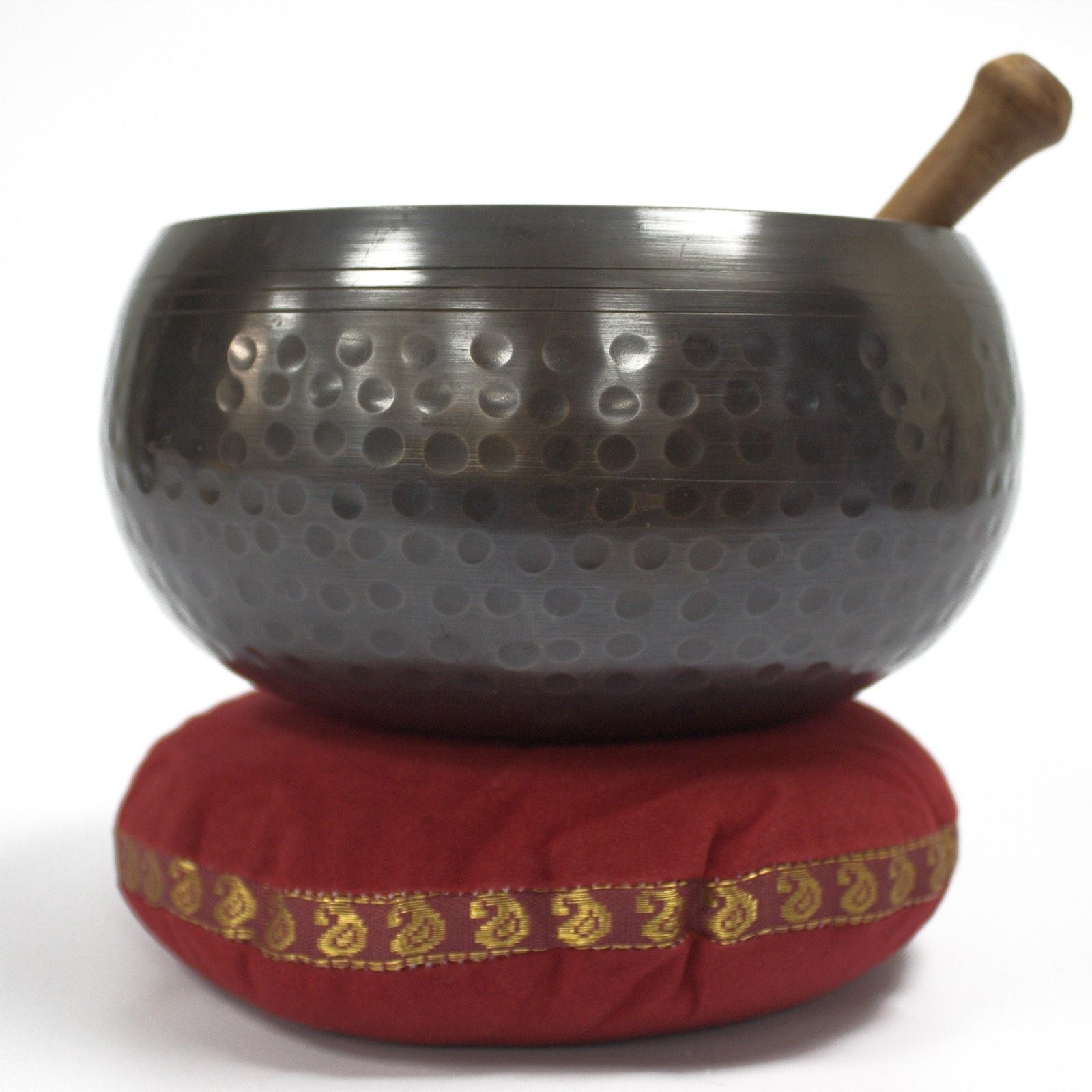 Polished Singing Bowl Velvet Cushion 16Cm 2 featuring natural patterning and unique variations - Positive Faith Hope Love