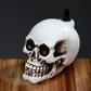 Polished Skull Backflow Incense Burner featuring natural patterning and unique variations - Positive Faith Hope Love