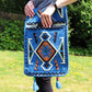 Polished Sky Blue Kilim Messenger Festival Bag 1 featuring natural patterning and unique variations - Positive Faith Hope Love