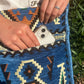 Polished Sky Blue Kilim Messenger Festival Bag 1 featuring natural patterning and unique variations - Positive Faith Hope Love