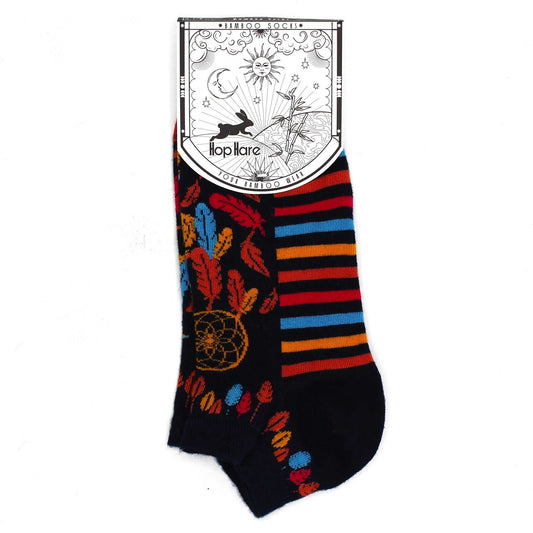 Polished Sm Hop Hare Bamboo Socks Low 35 65 Dreamcatcher featuring natural patterning and unique variations - Positive Faith Hope Love