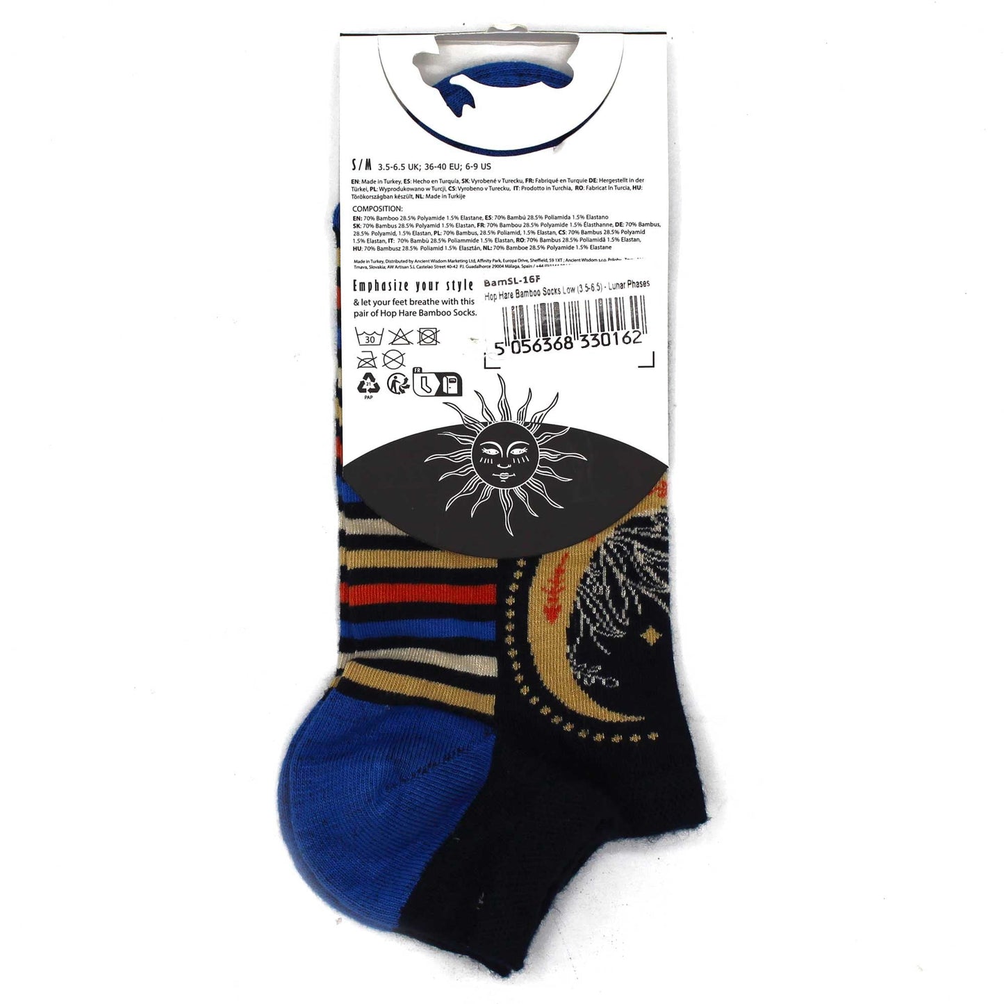 Polished Sm Hop Hare Bamboo Socks Low 35 65 Lunar Phases featuring natural patterning and unique variations - Positive Faith Hope Love