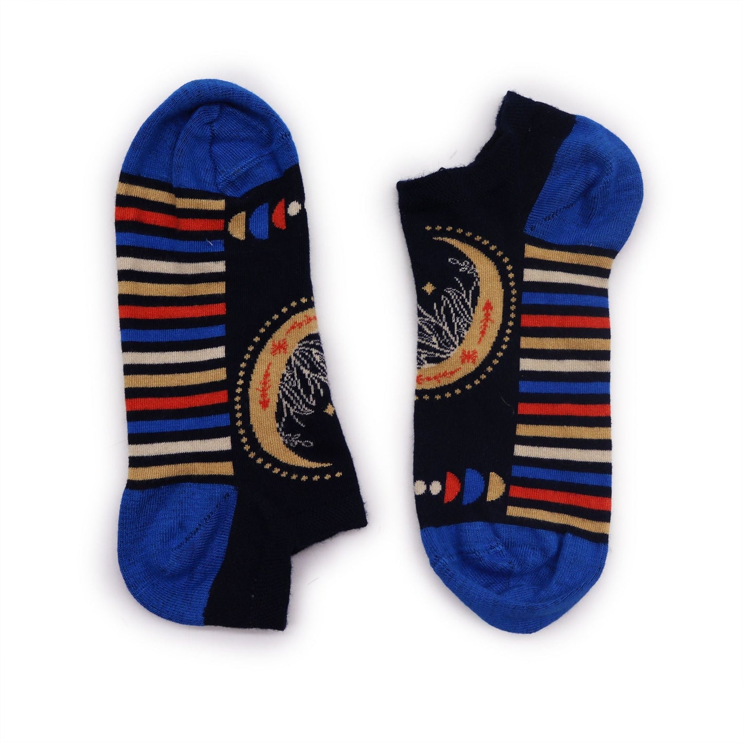 Polished S/M Hop Hare Bamboo Socks Low (3.5-6.5) - Lunar Phases featuring natural patterning and unique variations - Positive Faith Hope Love