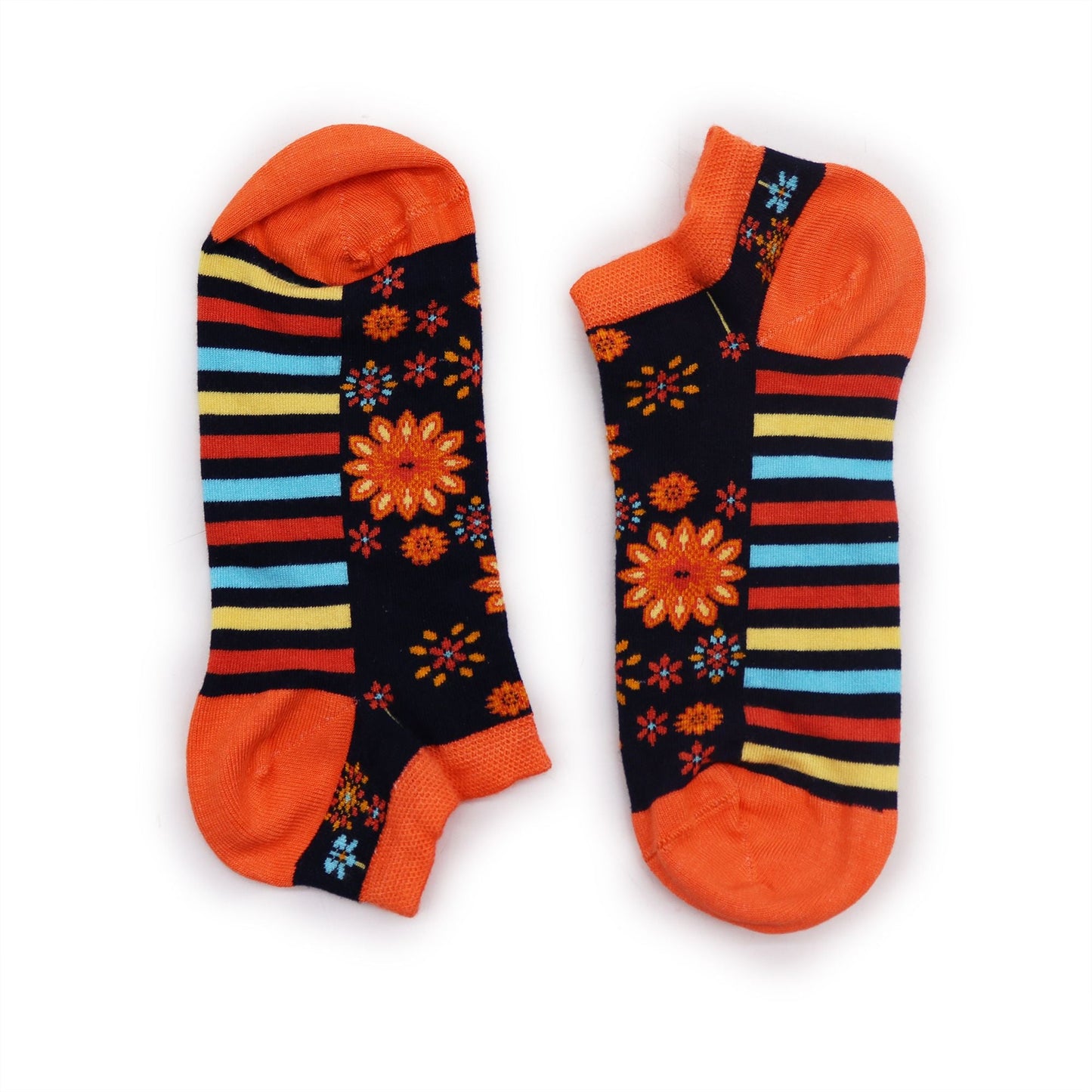 Polished S/M Hop Hare Bamboo Socks Low (3.5-6.5) - Mandala Flowers featuring natural patterning and unique variations - Positive Faith Hope Love