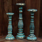 Polished Small Candle Stand Turquois Gold featuring natural patterning and unique variations - Positive Faith Hope Love