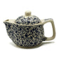 Polished Small Herbal Teapot - Blue Pattern featuring natural patterning and unique variations - Positive Faith Hope Love