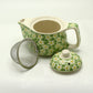 Polished Small Herbal Teapot Green Daisey featuring natural patterning and unique variations - Positive Faith Hope Love