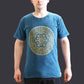 Polished Small Stone Washed T Shirt Chakra Blue featuring natural patterning and unique variations - Positive Faith Hope Love