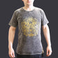 Polished Small Stone Washed T Shirt Hamsa Dark Grey featuring natural patterning and unique variations - Positive Faith Hope Love