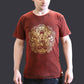 Polished Small Stone Washed T Shirt Hamsa Maroon featuring natural patterning and unique variations - Positive Faith Hope Love