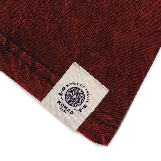 Polished Small Stone Washed T Shirt Mandala Maroon featuring natural patterning and unique variations - Positive Faith Hope Love